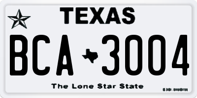 TX license plate BCA3004