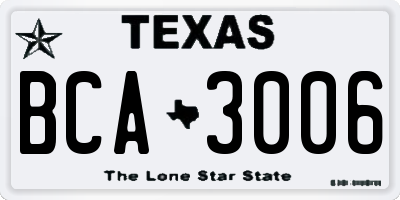 TX license plate BCA3006