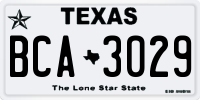 TX license plate BCA3029