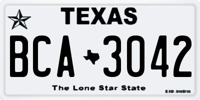 TX license plate BCA3042