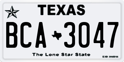 TX license plate BCA3047