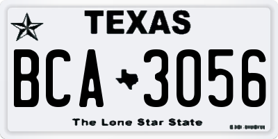 TX license plate BCA3056