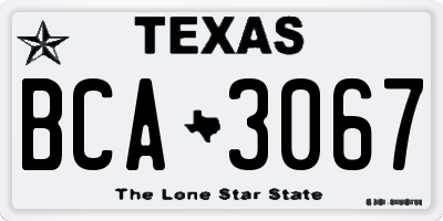 TX license plate BCA3067