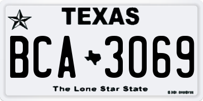 TX license plate BCA3069