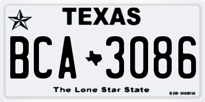 TX license plate BCA3086