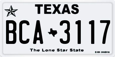 TX license plate BCA3117