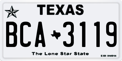 TX license plate BCA3119