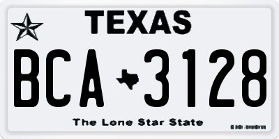 TX license plate BCA3128