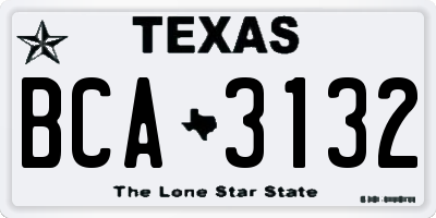 TX license plate BCA3132