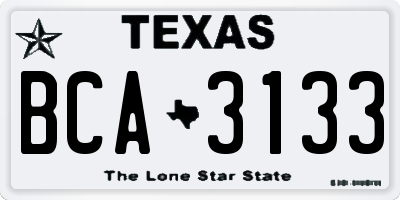 TX license plate BCA3133