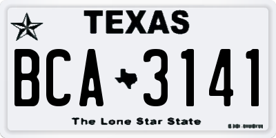 TX license plate BCA3141