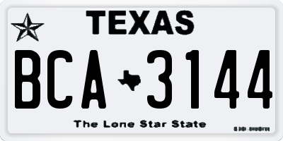 TX license plate BCA3144