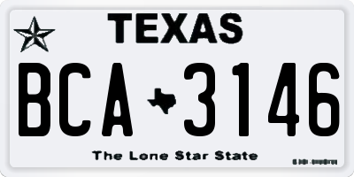 TX license plate BCA3146
