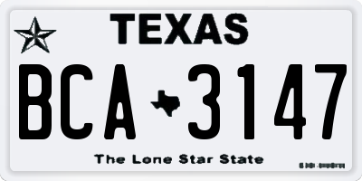 TX license plate BCA3147