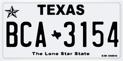 TX license plate BCA3154