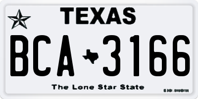 TX license plate BCA3166