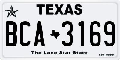 TX license plate BCA3169