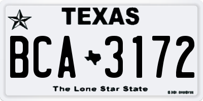 TX license plate BCA3172