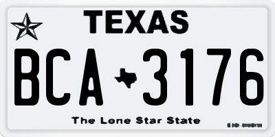 TX license plate BCA3176