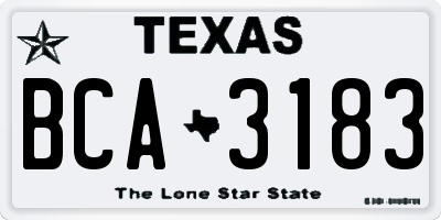 TX license plate BCA3183