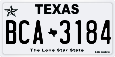TX license plate BCA3184