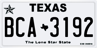 TX license plate BCA3192