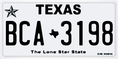 TX license plate BCA3198