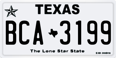 TX license plate BCA3199