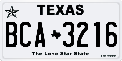 TX license plate BCA3216