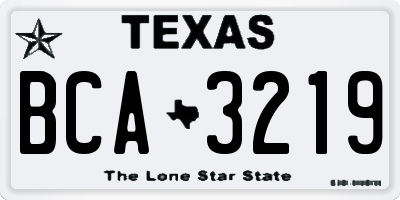 TX license plate BCA3219