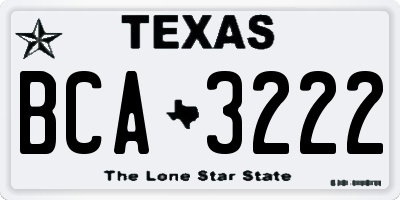 TX license plate BCA3222