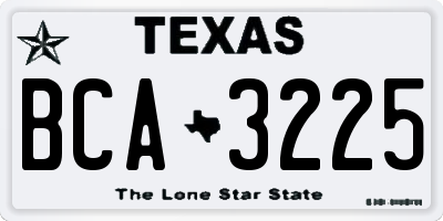 TX license plate BCA3225