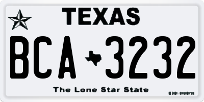 TX license plate BCA3232