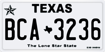 TX license plate BCA3236