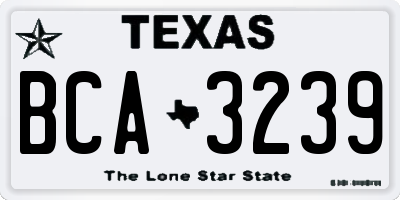 TX license plate BCA3239