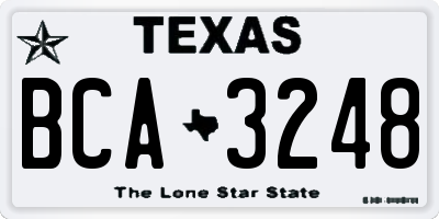 TX license plate BCA3248