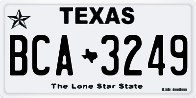 TX license plate BCA3249