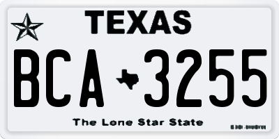 TX license plate BCA3255