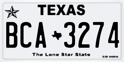 TX license plate BCA3274