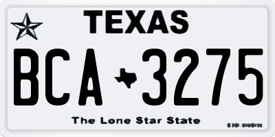 TX license plate BCA3275