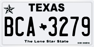 TX license plate BCA3279