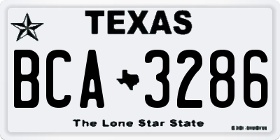TX license plate BCA3286