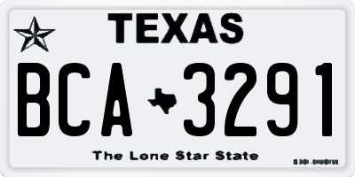 TX license plate BCA3291