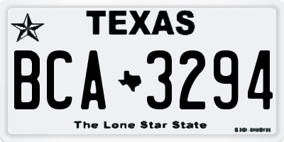 TX license plate BCA3294
