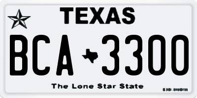TX license plate BCA3300
