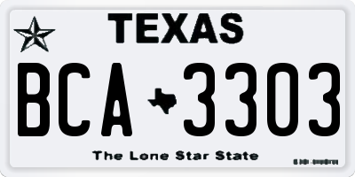 TX license plate BCA3303