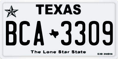 TX license plate BCA3309