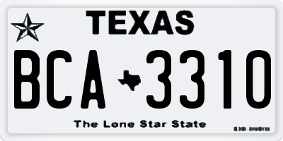 TX license plate BCA3310