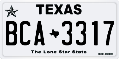 TX license plate BCA3317