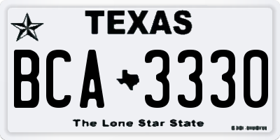 TX license plate BCA3330